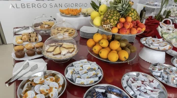 Detail of the breakfast buffet