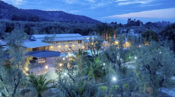 Night aerial view of the structure
