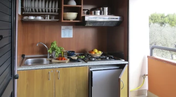 Balcony with kitchenette in Comfort Room