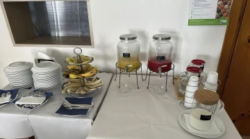 Juices and fruit for breakfast