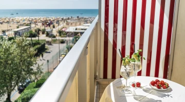 Furnished balcony with side sea view