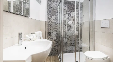 Private bathroom with shower cubicle
