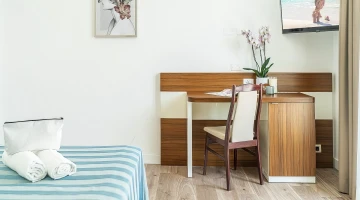 TV et bureau dans la chambre