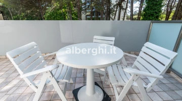 Table and chairs on the balcony
