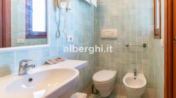 Room with private bathroom and hairdryer