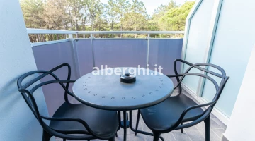 Detail of a small table on a private balcony