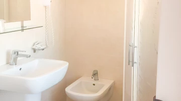 Bathroom with shower box