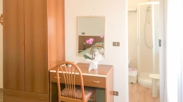 Room with desk and private bathroom