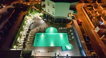 Night view of the swimming pool