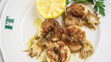 Fish dish at the restaurant