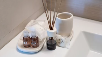 Set de courtoisie dans la salle de bain
