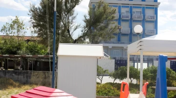 Hotel seen from the beach