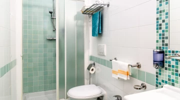Bathroom with shower box
