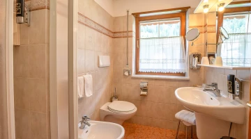   Bathroom with shower box and window