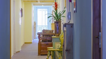 Corridor leading to the rooms