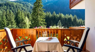 Furnished balcony of a room
