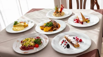 Selection of dishes at the restaurant