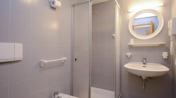 Bathroom with shower box