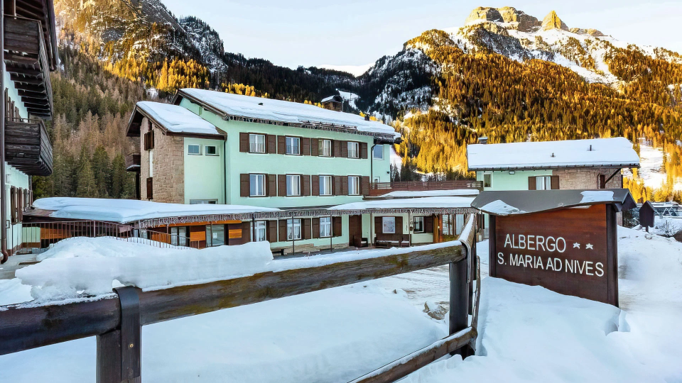 Exterior of the structure on snowy landscape