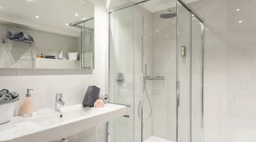 Bathroom with shower box