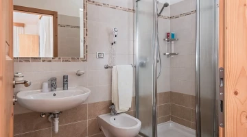 Bagno privato con doccia e phon