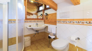 Salle de bain privée avec douche et sèche-cheveux