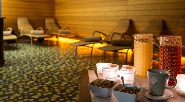 Relaxation area with herbal teas