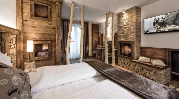 Chambre double avec cheminée