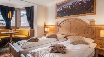 Chambre double avec lits simples
