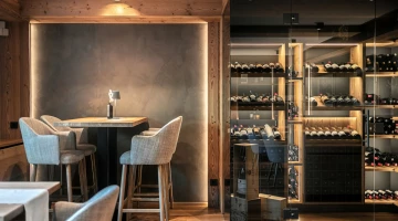 Dettaglio arredi del winebar