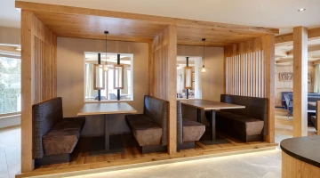 Tables in the bar area
