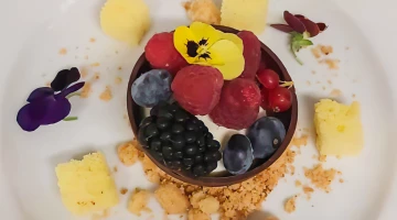 Dessert with fruit