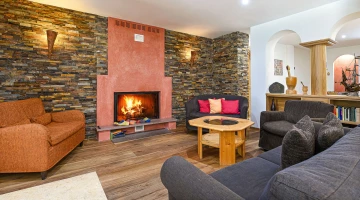 Common room with fireplace