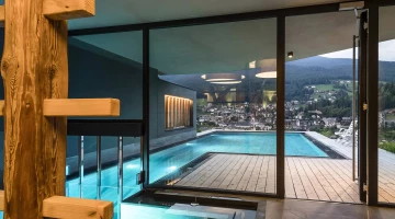 Indoor and outdoor swimming pool