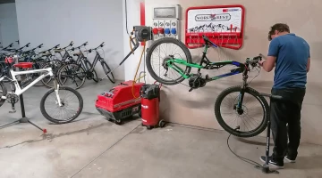 Bike workshop area