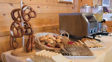 Selection of baked goods at the breakfast buffet