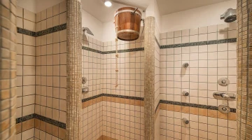 Ice shower in wellness area