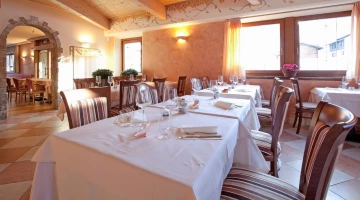 Tables in the restaurant hall