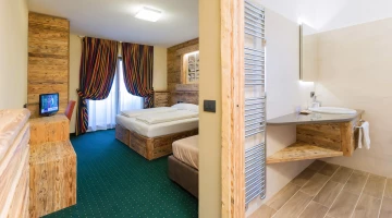 Room with balcony and bathroom