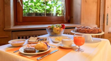 Table set with breakfast