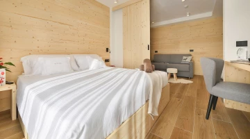 Sleeping area in Alpine Suite with Finnish sauna