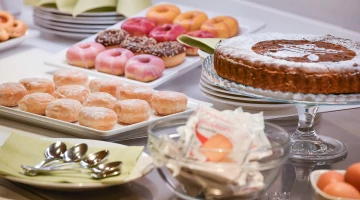 Selection of desserts at the restaurant