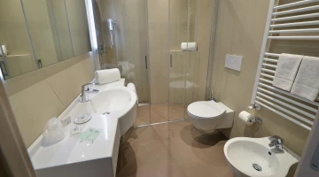 Bathroom with shower box