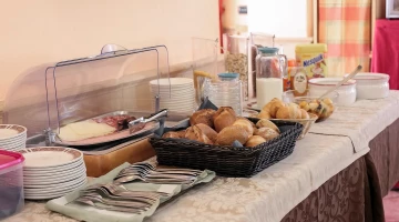 Savoury products at the breakfast buffet