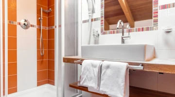 Bathroom with shower box