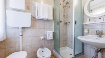 Bathroom with shower box