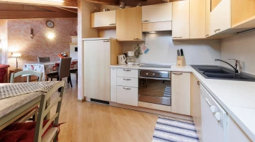 Equipped kitchen in the apartment