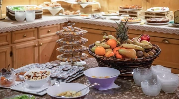 Detail of the breakfast buffet