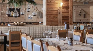 Detail of furniture in the restaurant hall