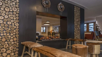 Common room with fireplace